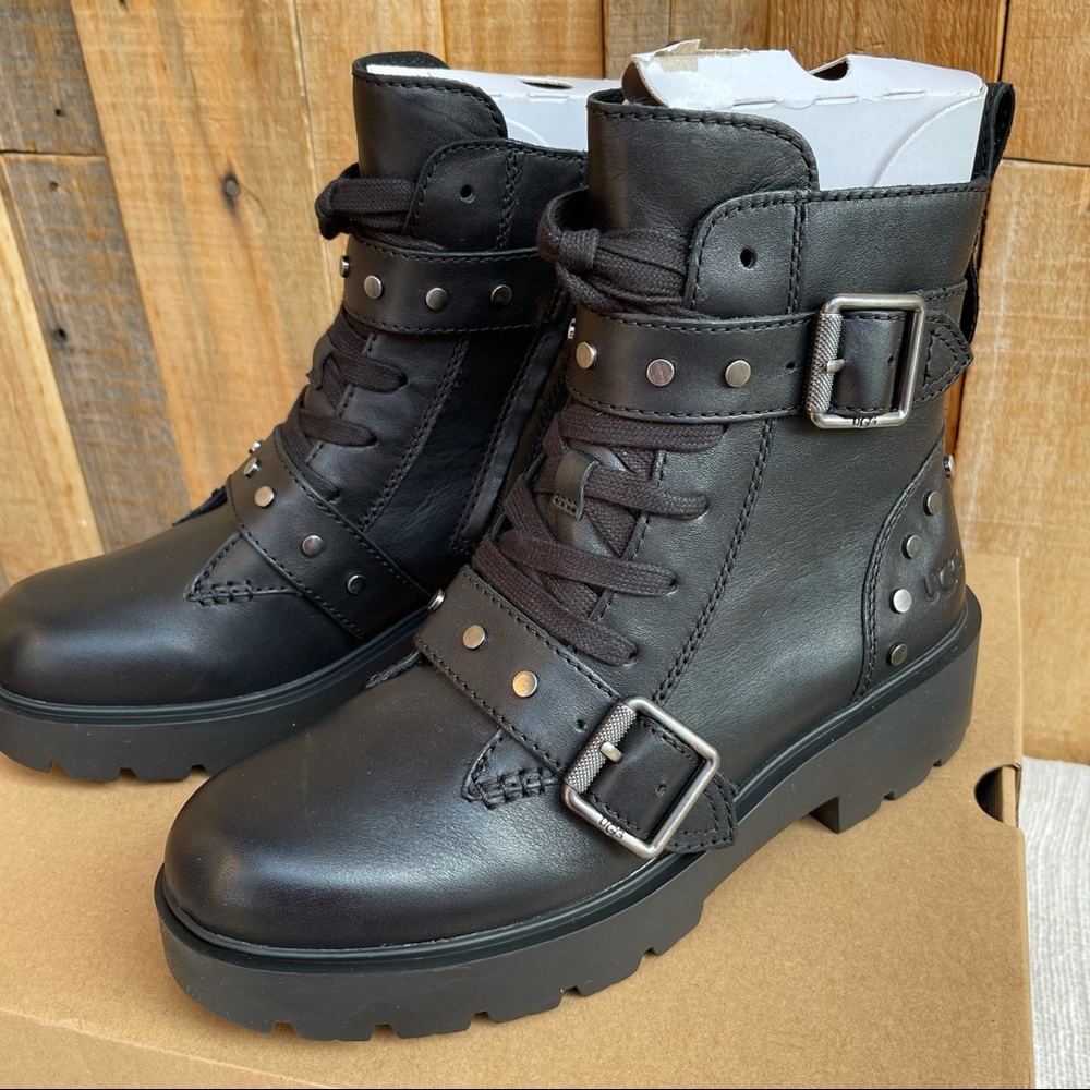 💘UGG ZORRAH STUD BUCKLE BOOTS BRAND NEW IN BOX 8.5 black